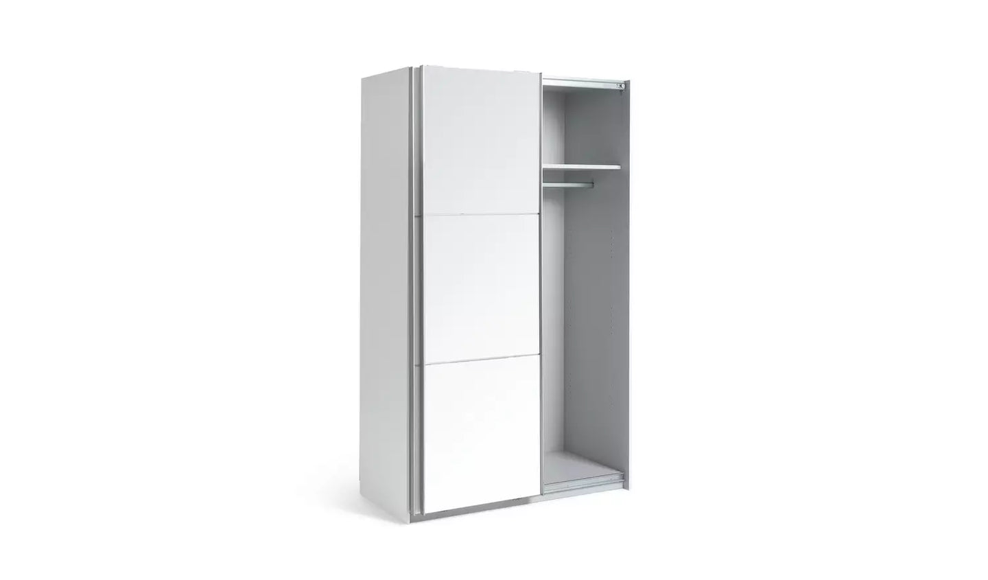 Habitat Holsted Small White & Mirror Wardrobe